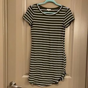 Green white Striped T-shirt dress M!